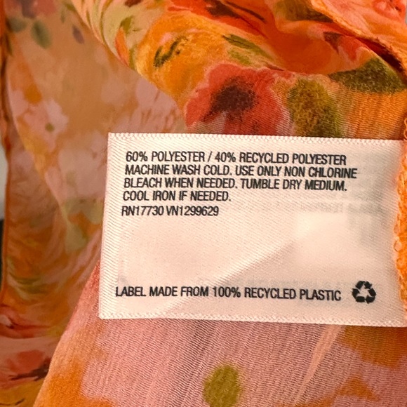 Wild Fable Orange Floral Tie Front Lightweight Duster/Jacket/Cover-Up/Ne… - Picture 11 of 13